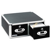 Vaultz Vaultz Locking Two-Drawer Index Card Box, Holds 3,000 4 x 6 Cards, 17.5 x 14 x 6.5, Black VZ01395